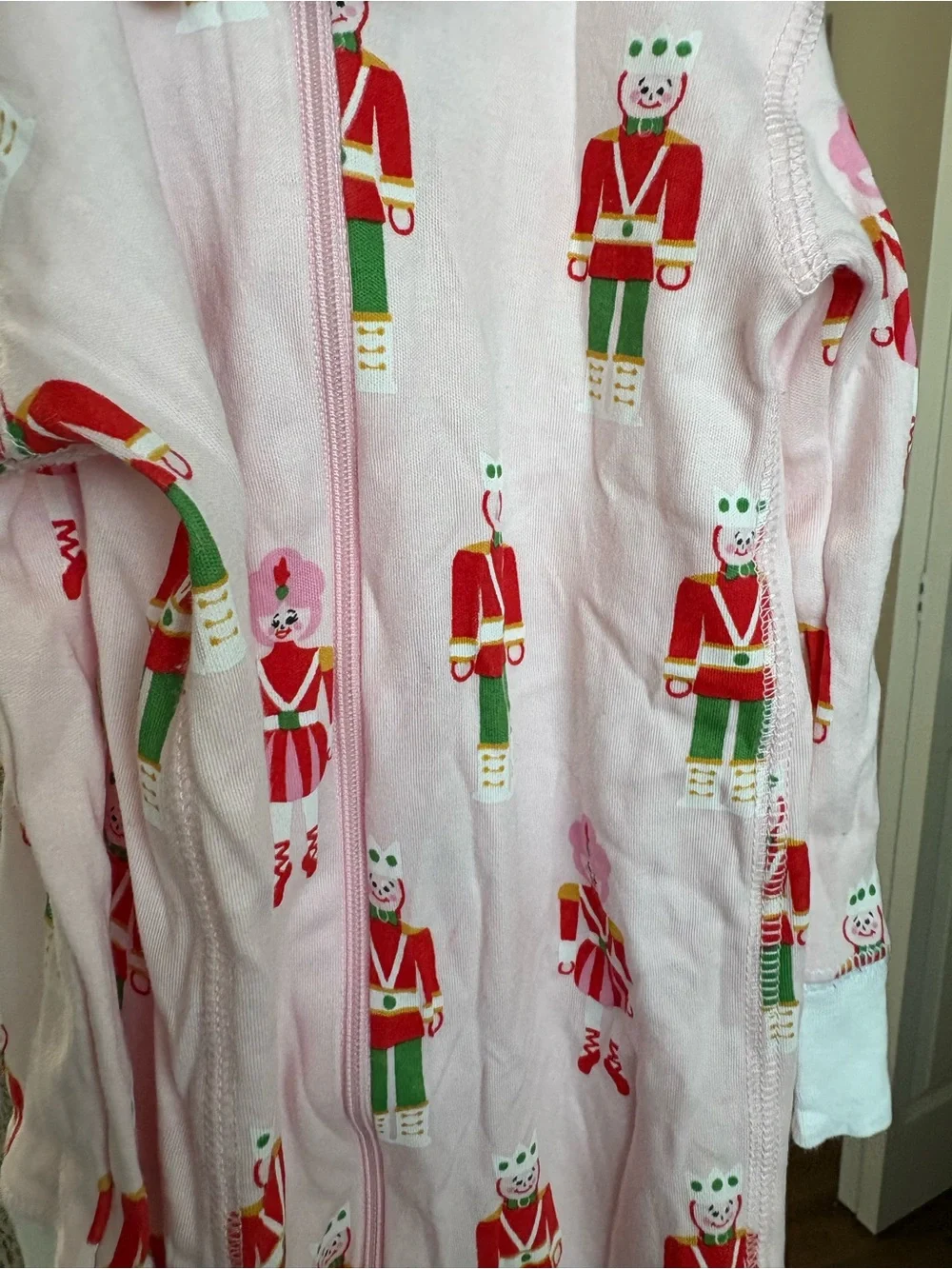The Beaufort Bonnet Company Pink Nutcracker Print Footed One-Piece 18-24m